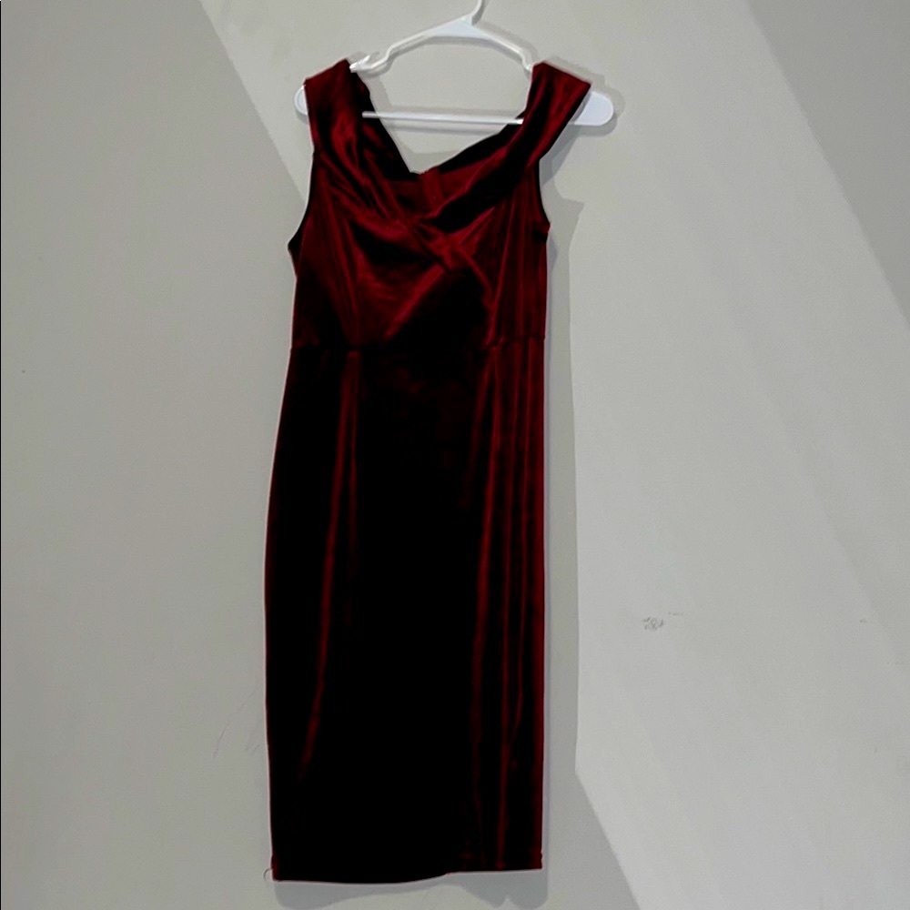 Source Unknown Strapless Burgundy Dress